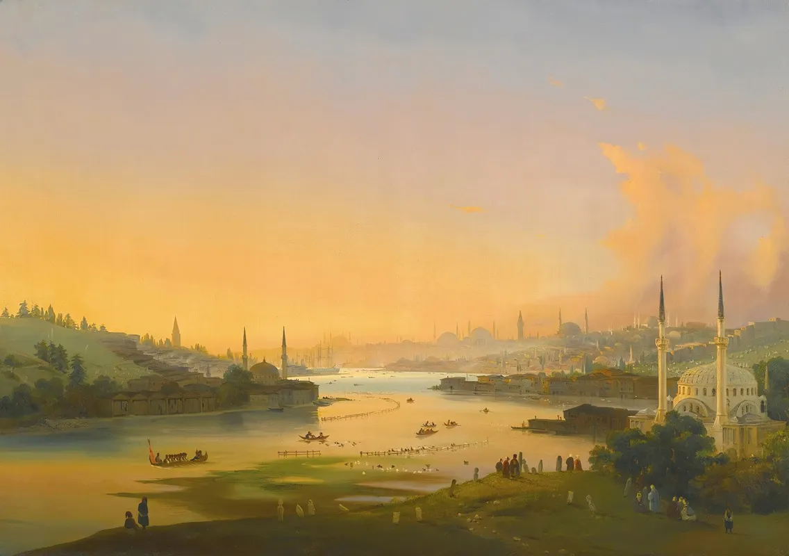 Sunrise Over The Golden Horn Wall Art by Ippolito Caffi - High-Resolution Digital Print