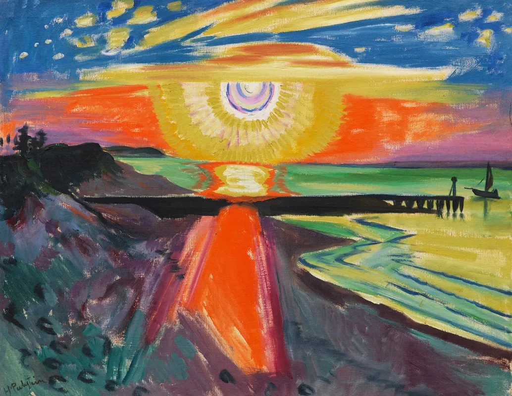 Sunset At The Sea Wall Art by Hermann Max Pechstein - High-Resolution Digital Print