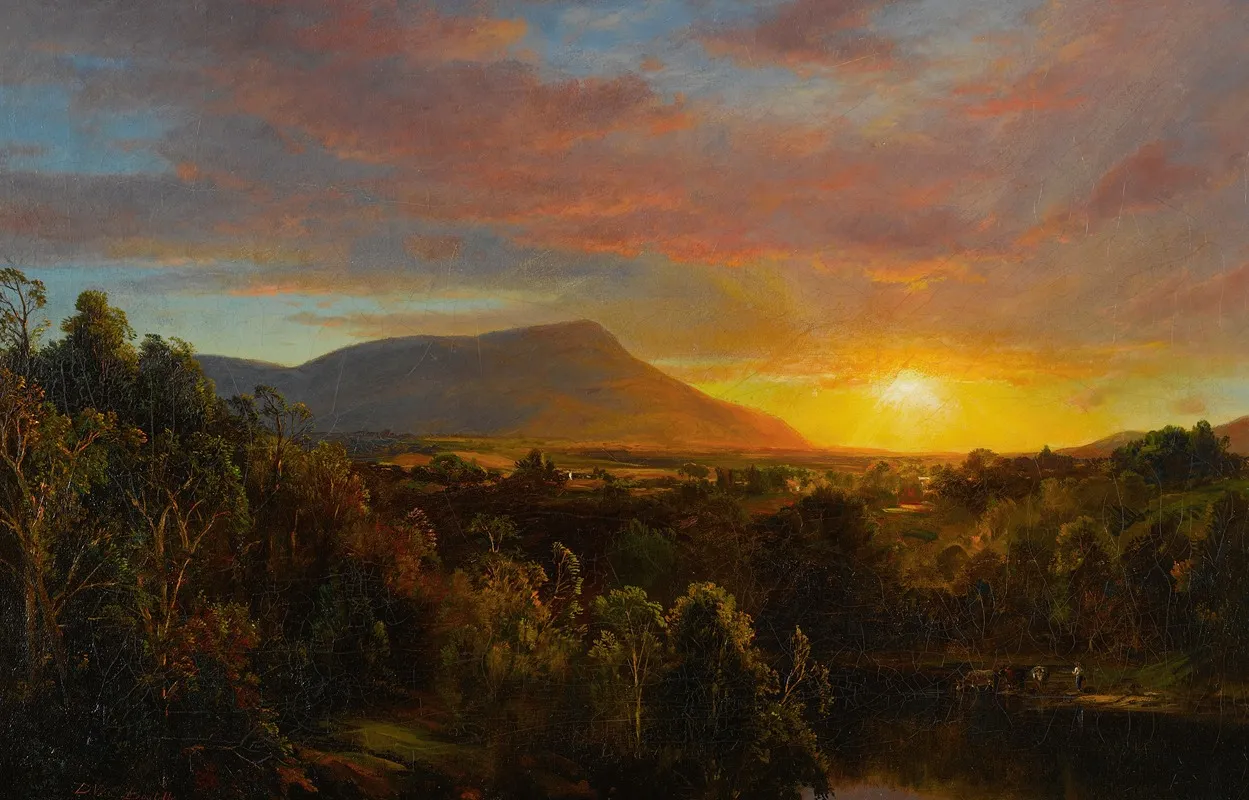 Sunset In The Catskills Wall Art by Dewitt Clinton Boutelle - High-Resolution Digital Print