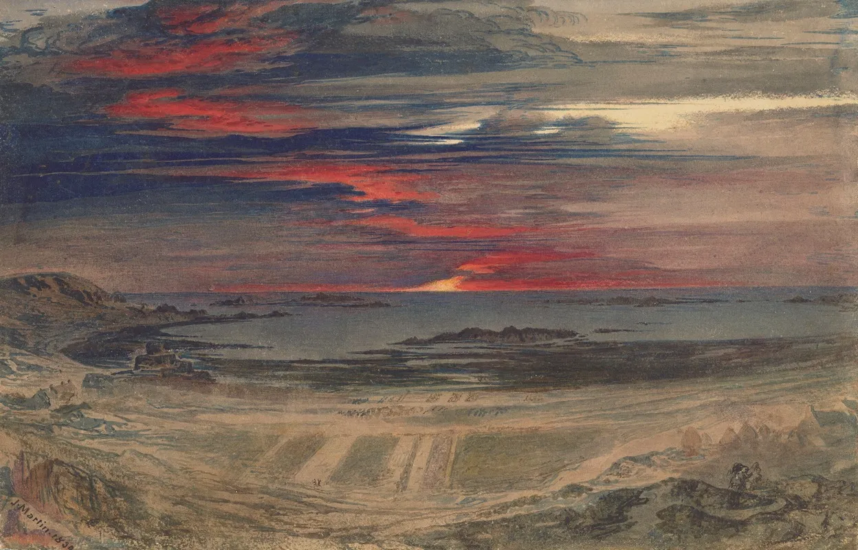 Sunset Over A Rocky Bay
