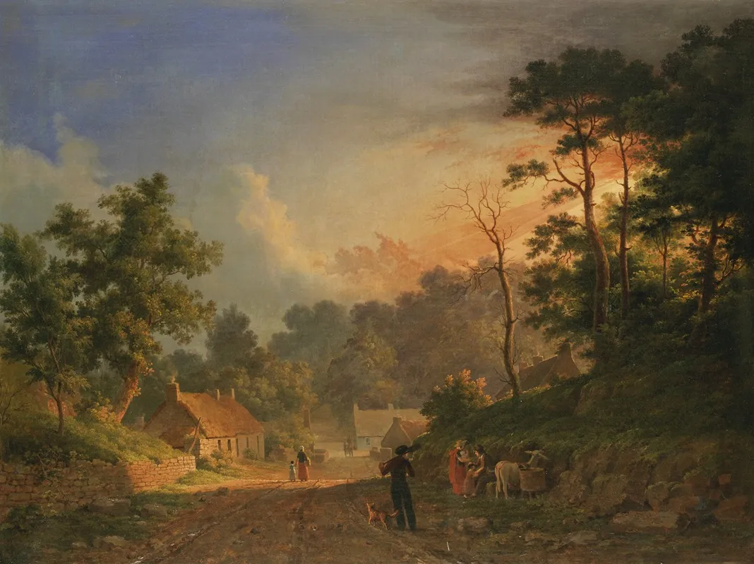 Sunset Over A Rural Landscape
