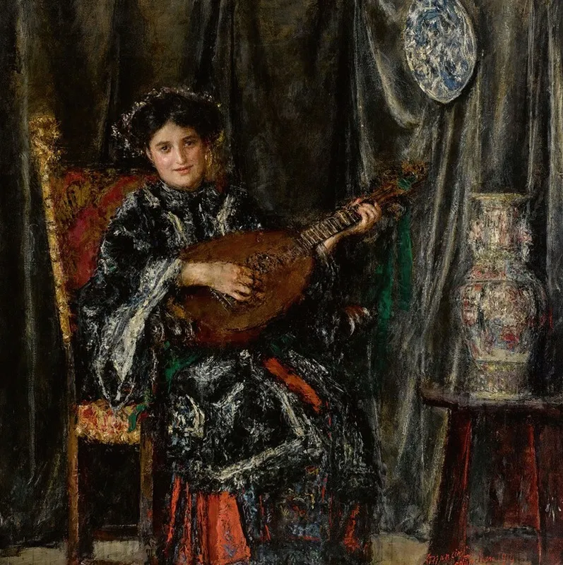 Suonatrice Di Mandola Liutista