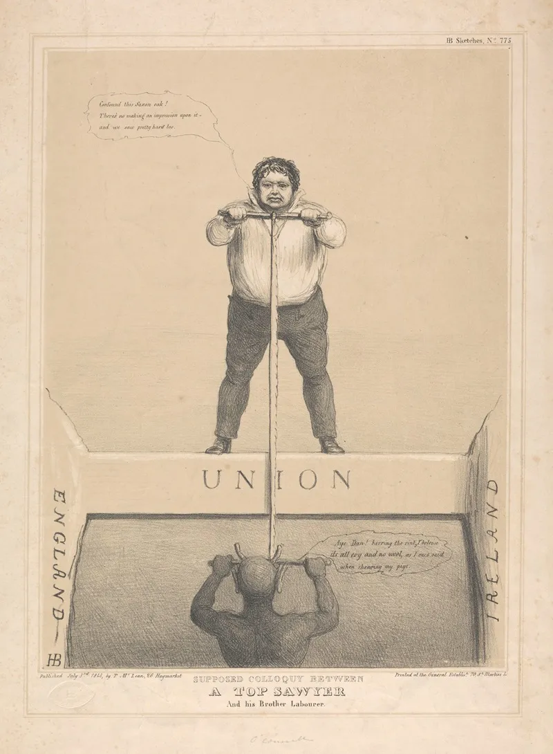 Supposed Colloquy Between A Top Sawyer And His Brother Labourer Wall Art by John Doyle - High-Resolution Digital Print