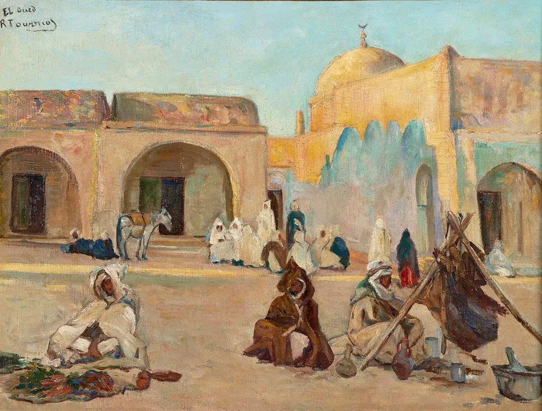 Sur La Place El Oued Wall Art by Renée Tourniol - High-Resolution Digital Print