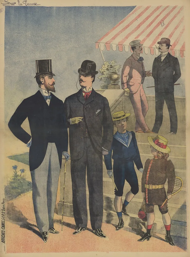 Sur La Terrasse Note Manuscrite Mode Hommes Et Enfants Wall Art by Imp. Camis - High-Resolution Digital Print