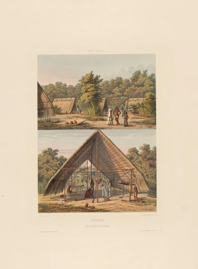 Suriname Een Arowakka Indianenkamp Wall Art by Gerard Voorduin - High-Resolution Digital Print