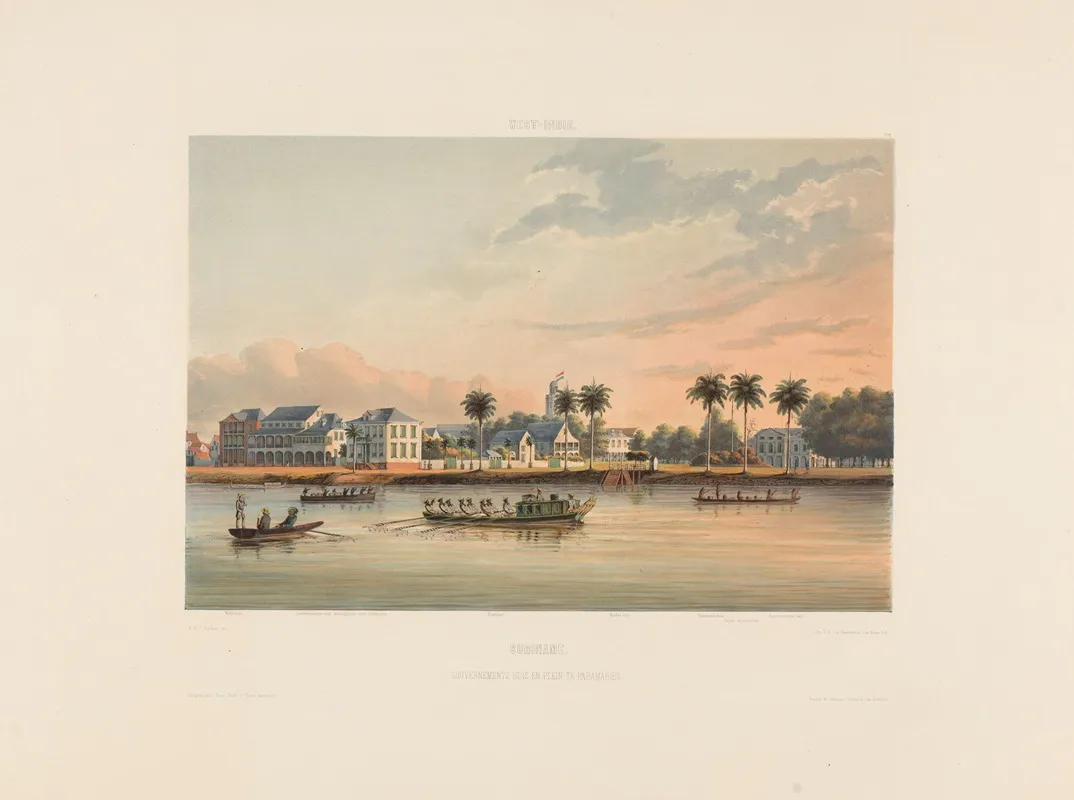 Suriname Gouvernements Huis En Plein Te Paramaribo Wall Art by Gerard Voorduin - High-Resolution Digital Print