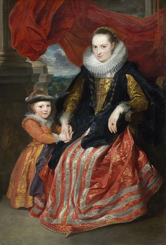 Susanna Fourment And Her Daughter Wall Art by Anthony van Dyck - High-Resolution Digital Print