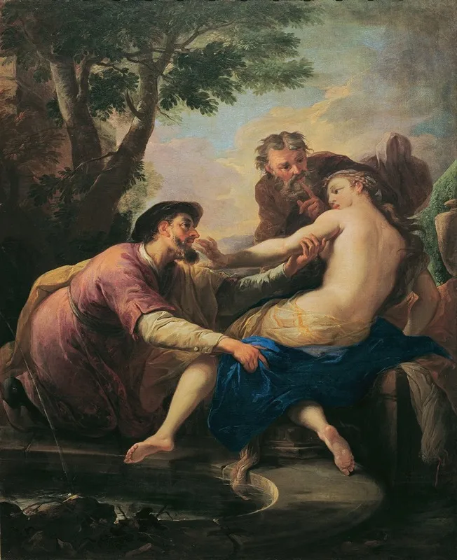 Susanna Und Die Beiden Alten Wall Art by Martino Altomonte - High-Resolution Digital Print
