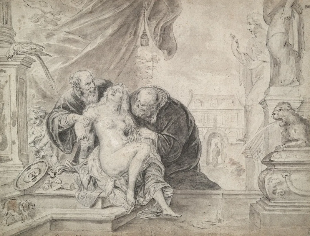 Susannah And The Elders 4 Wall Art by Thomas Willeboirts Bosschaert - High-Resolution Digital Print
