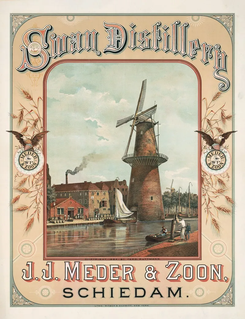 Swan Distillery J J Meder Zoon Schiedam Wall Art by Witsch & Schmitt - High-Resolution Digital Print