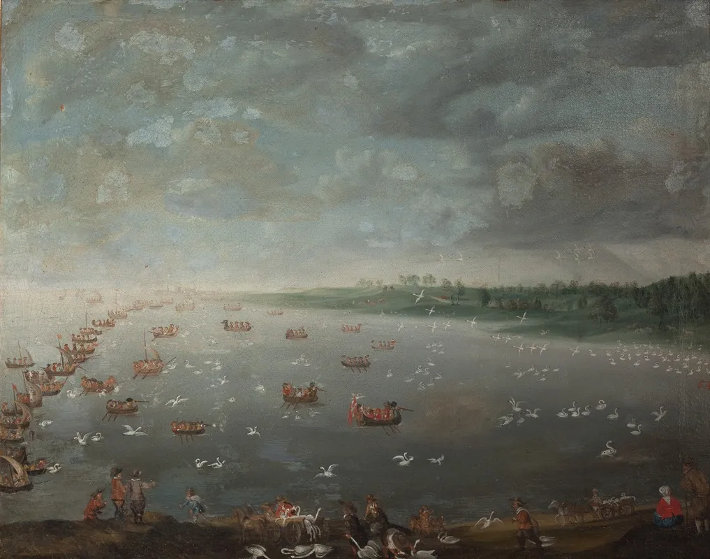 Swan Hunt Wall Art by de Coninck - High-Resolution Digital Print