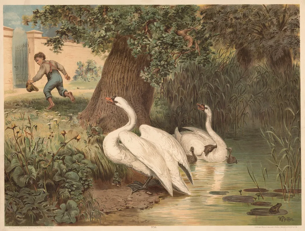 Swans 5 Wall Art by Otto Speckter - High-Resolution Digital Print