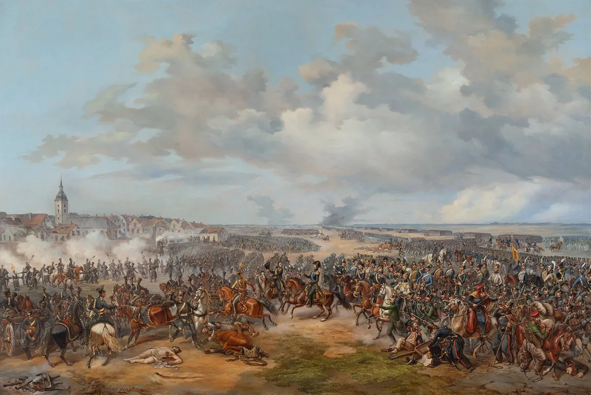 Swedish Troops Assaulting The Town Gate Of Leipzig October 19 1813 Wall Art by Alexander Wetterling - High-Resolution Digital Print