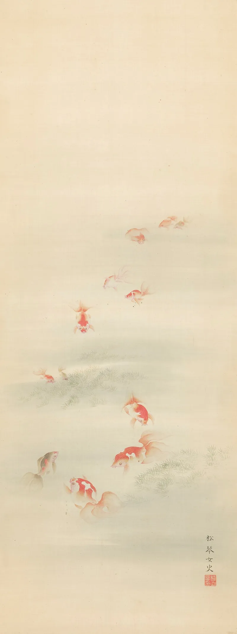 Swimming Goldfish Wall Art by Yokoyama Shokin - High-Resolution Digital Print