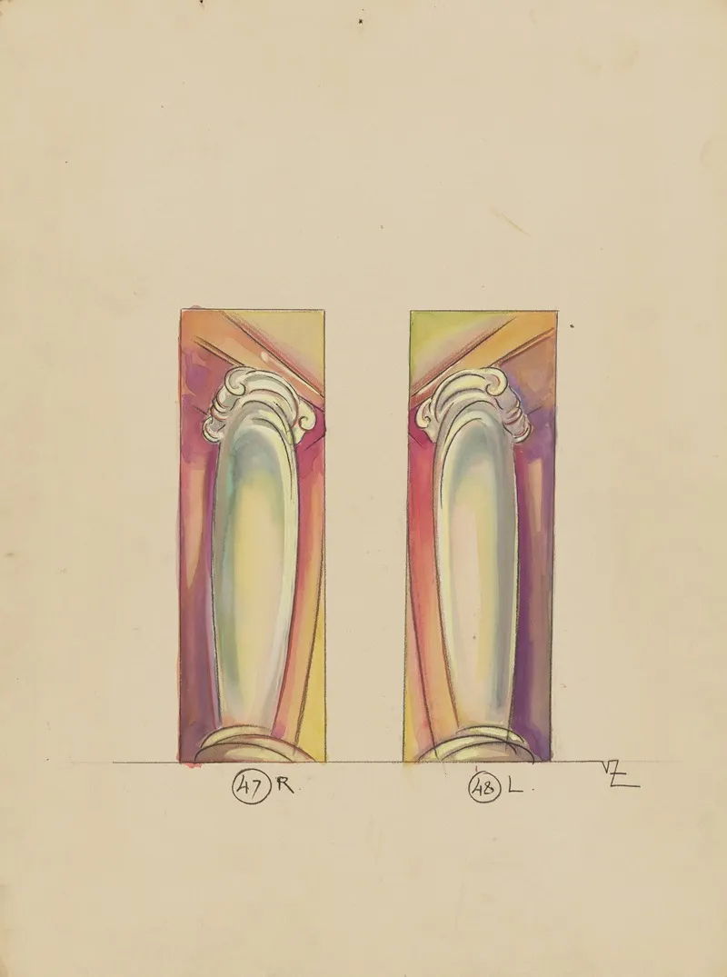Swing It Columns Wall Art by Victor Zonoff - High-Resolution Digital Print