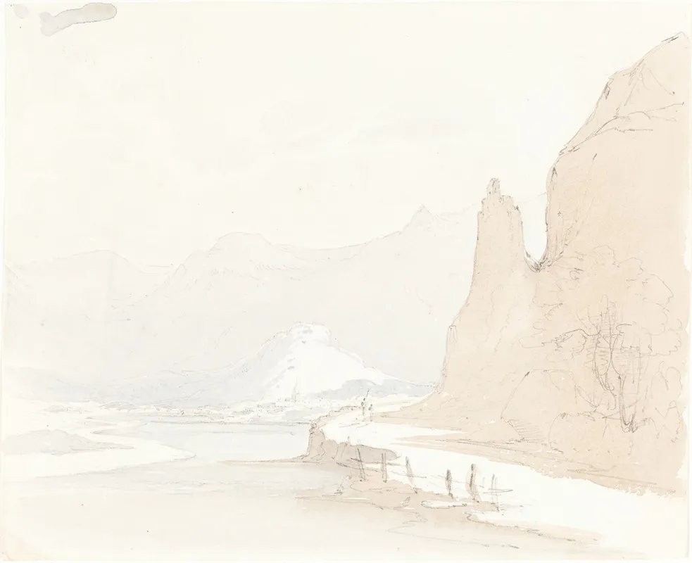 Swiss Landscape With A Village In The Distance Wall Art by Sarah Grace Lushington - High-Resolution Digital Print