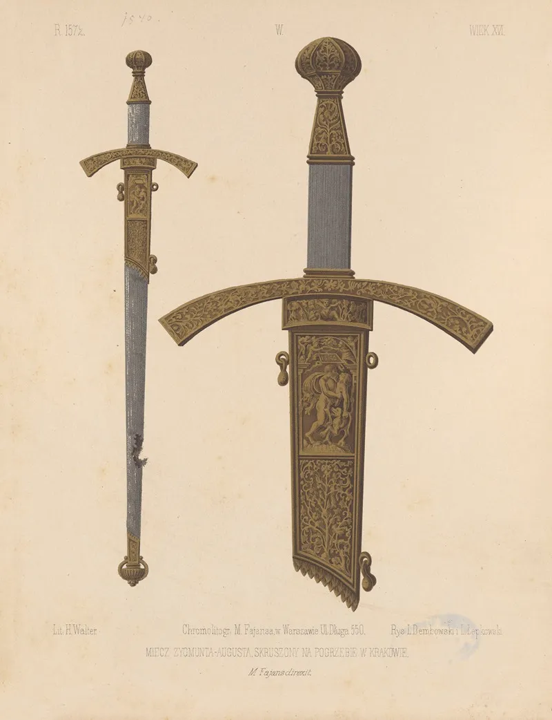 Sword Of Sigismund Augustus Broken At His Funeral In Krakow Wall Art by Leon Dembowski - High-Resolution Digital Print