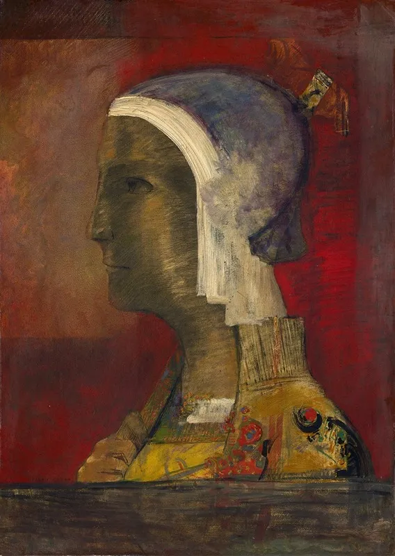 Symbolic Head Wall Art by Odilon Redon - High-Resolution Digital Print