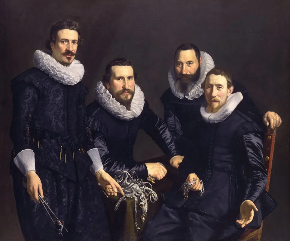 Syndics Of The Amsterdam Goldsmiths Guild Wall Art by Thomas de Keyser - High-Resolution Digital Print