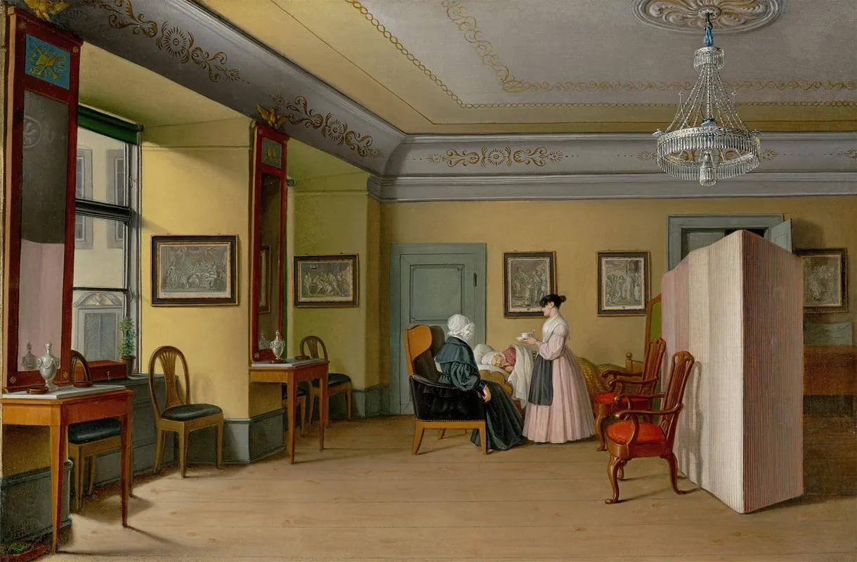 Szene Im Hause Bluhm In Reval Wall Art by Carl Siegmund Walther - High-Resolution Digital Print