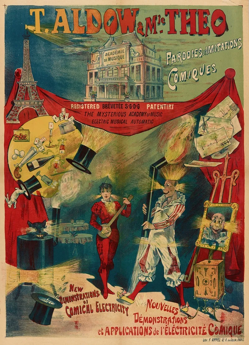 T Aldow Mle Theo Parodies Imitations Comiques Wall Art by Lith. F. Appel - High-Resolution Digital Print