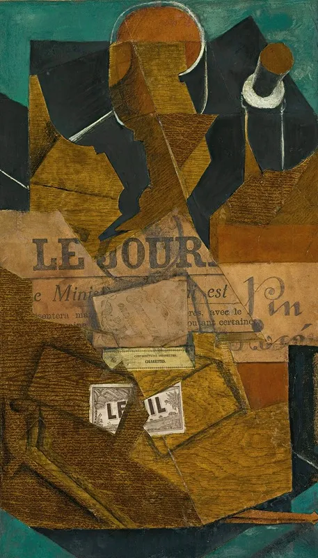 Tabac Journal Et Bouteille De Vin Rose Wall Art by Juan Gris - High-Resolution Digital Print