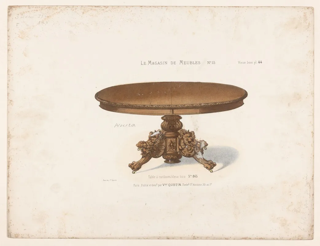 Table A Coulisses Vieux Bois Wall Art by Victor Léon Michel Quétin - High-Resolution Digital Print