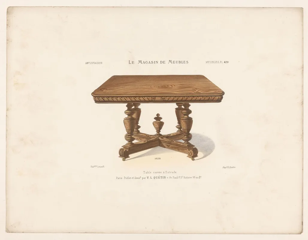 Table Carree A Estrade Wall Art by Victor Léon Michel Quétin - High-Resolution Digital Print