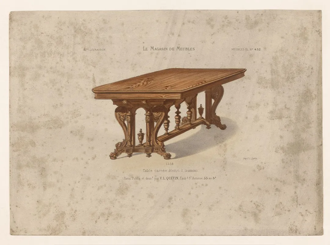 Table Carree Genre Henri Ii Wall Art by Victor Léon Michel Quétin - High-Resolution Digital Print