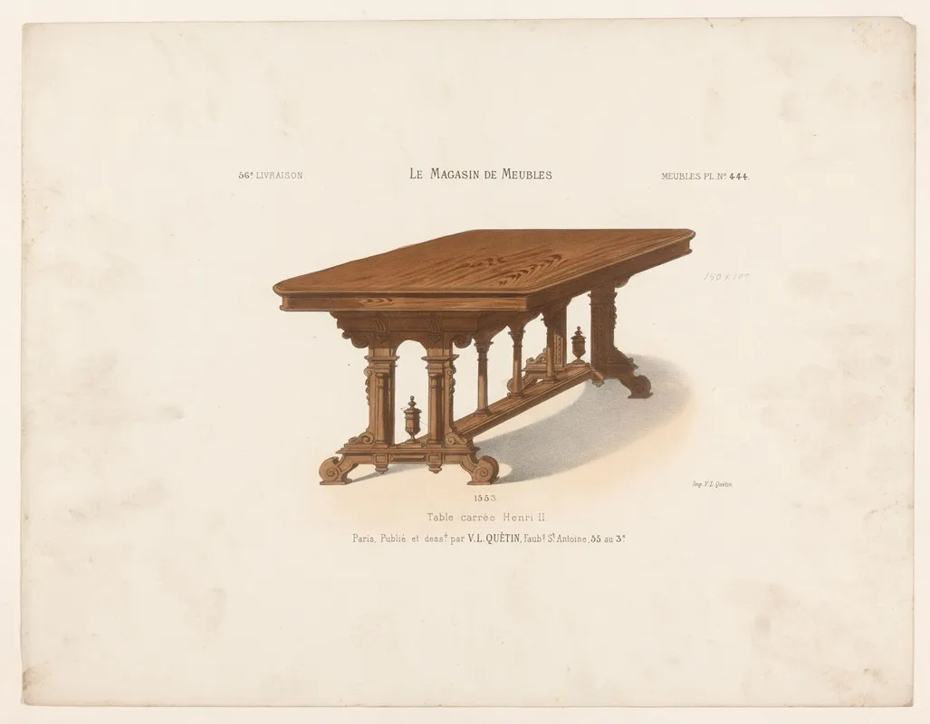 Table Carree Henri Ii Wall Art by Victor Léon Michel Quétin - High-Resolution Digital Print