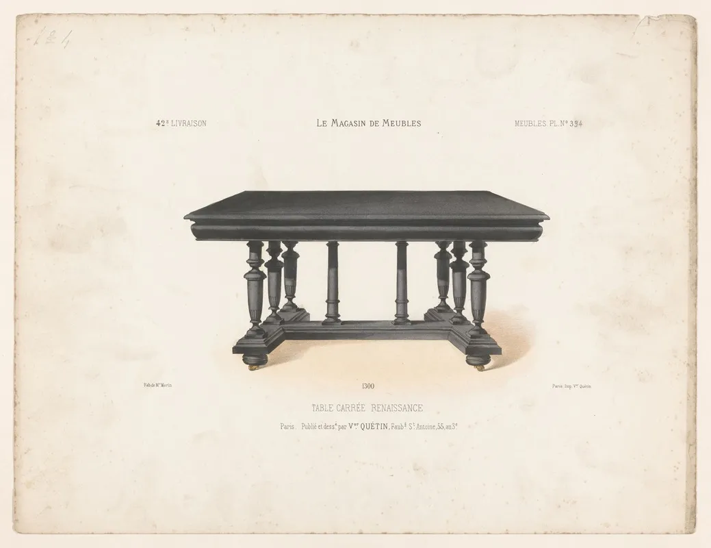 Table Carree Renaissance Wall Art by Victor Léon Michel Quétin - High-Resolution Digital Print