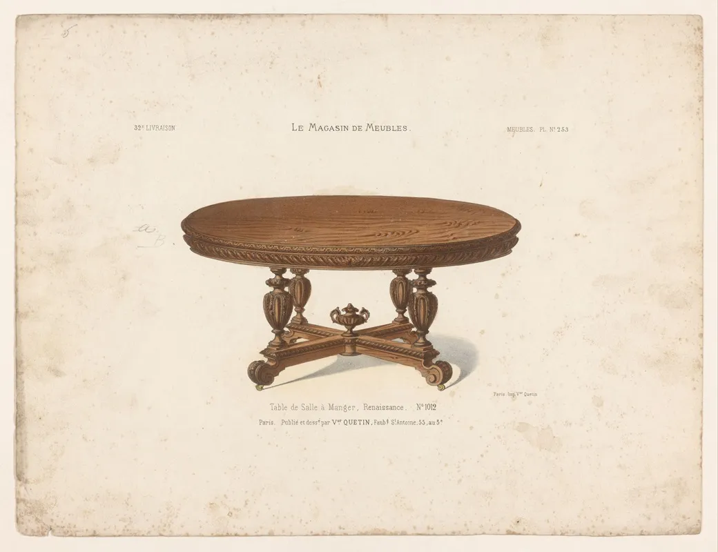 Table De Salle A Manger Renaissance Wall Art by Victor Léon Michel Quétin - High-Resolution Digital Print