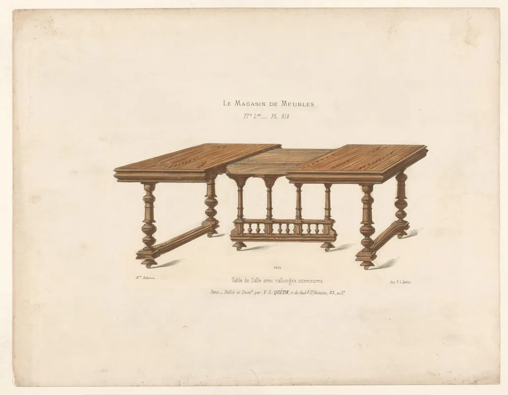 Table De Salle Avec Rallonges Interieures Wall Art by Victor Léon Michel Quétin - High-Resolution Digital Print