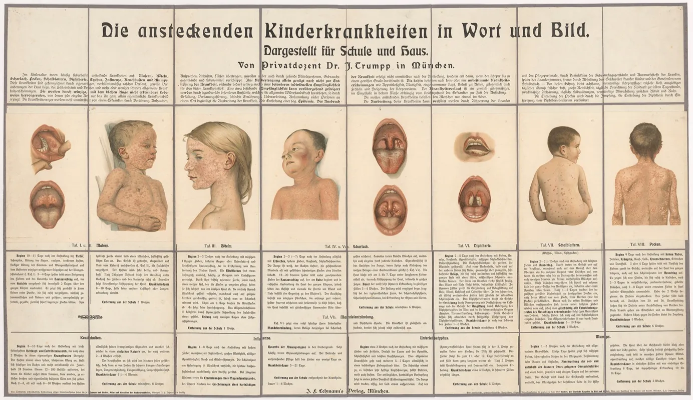Table Of Infectious Childhood Diseases Wall Art by J.F. Lehmann - High-Resolution Digital Print
