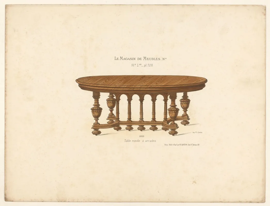 Table Ronde A Arcades Wall Art by Victor Léon Michel Quétin - High-Resolution Digital Print