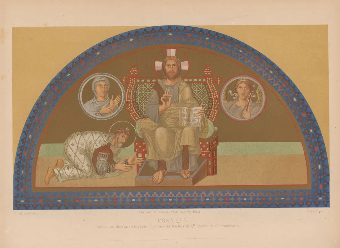 Tableau Au Dessus De La Porte Imperiale Du Narthex De Ste Sophie De Constantinople Wall Art by Joseph Rose Lemercier - High-Resolution Digital Print