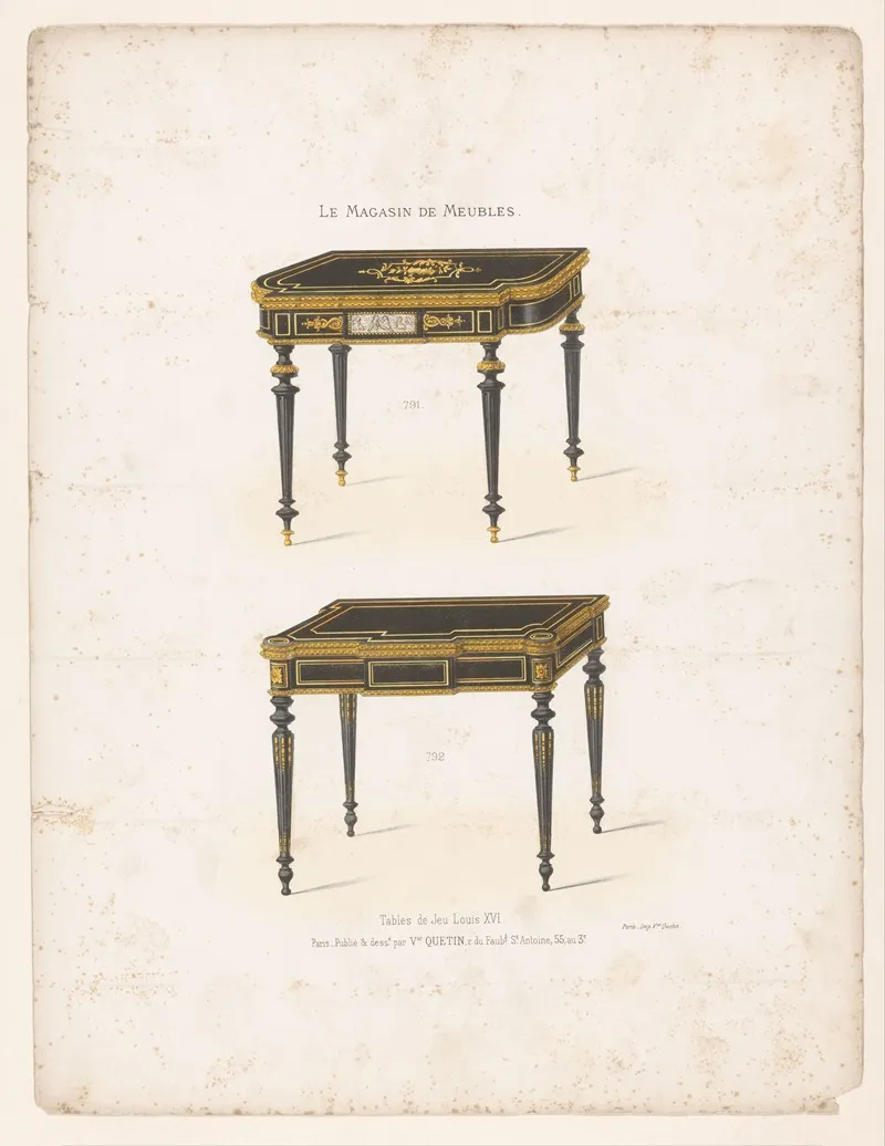 Tables De Jeu Louis Xvi Wall Art by Victor Léon Michel Quétin - High-Resolution Digital Print