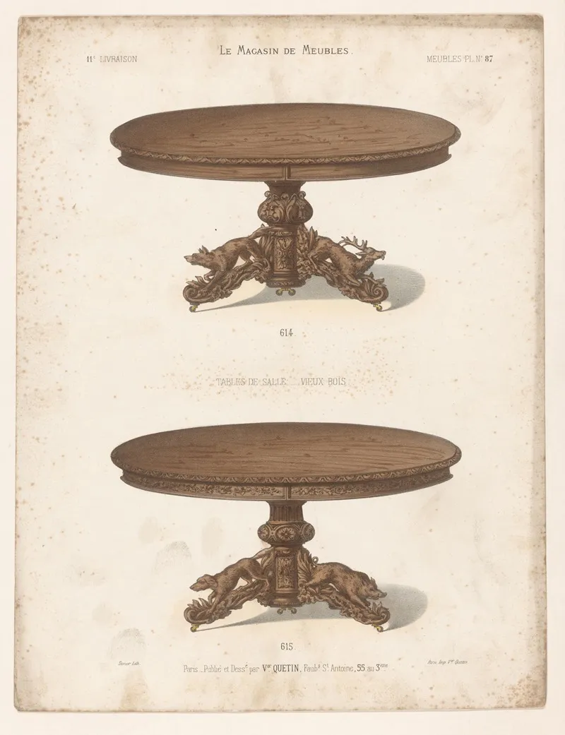 Tables De Salle Vieux Bois Wall Art by Victor Léon Michel Quétin - High-Resolution Digital Print