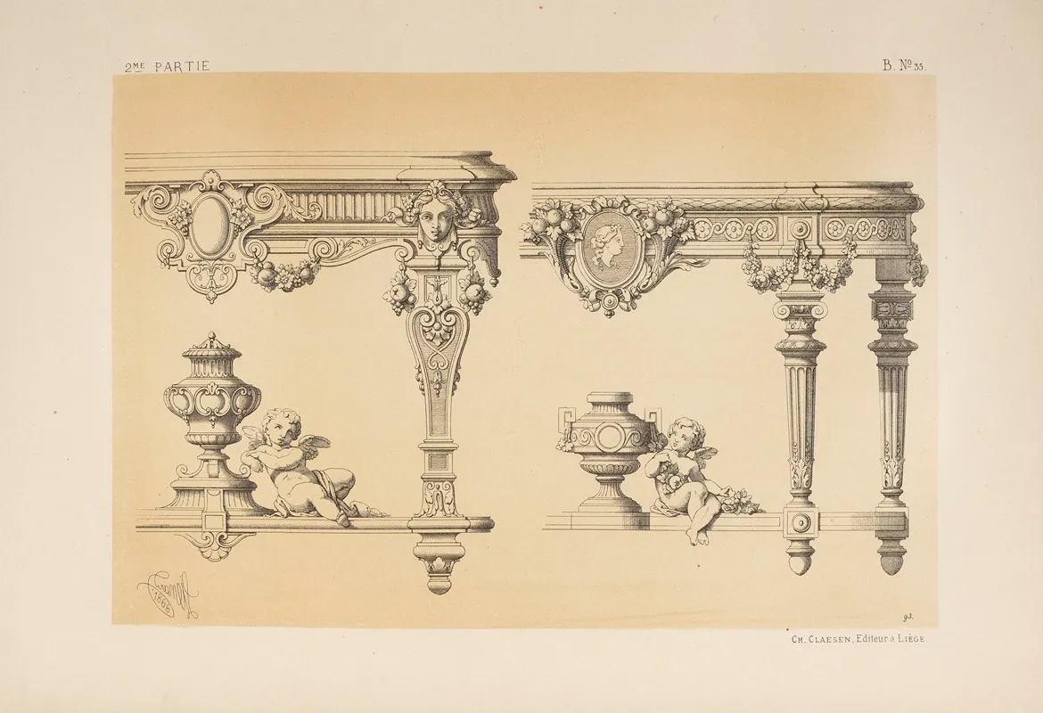 Tables Genres Louis Xiv Et Louis Xvi Wall Art by Michel Liénard - High-Resolution Digital Print