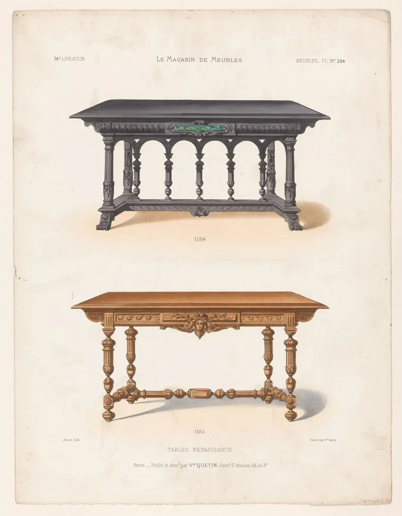 Tables Renaissance 2 Wall Art by Victor Léon Michel Quétin - High-Resolution Digital Print