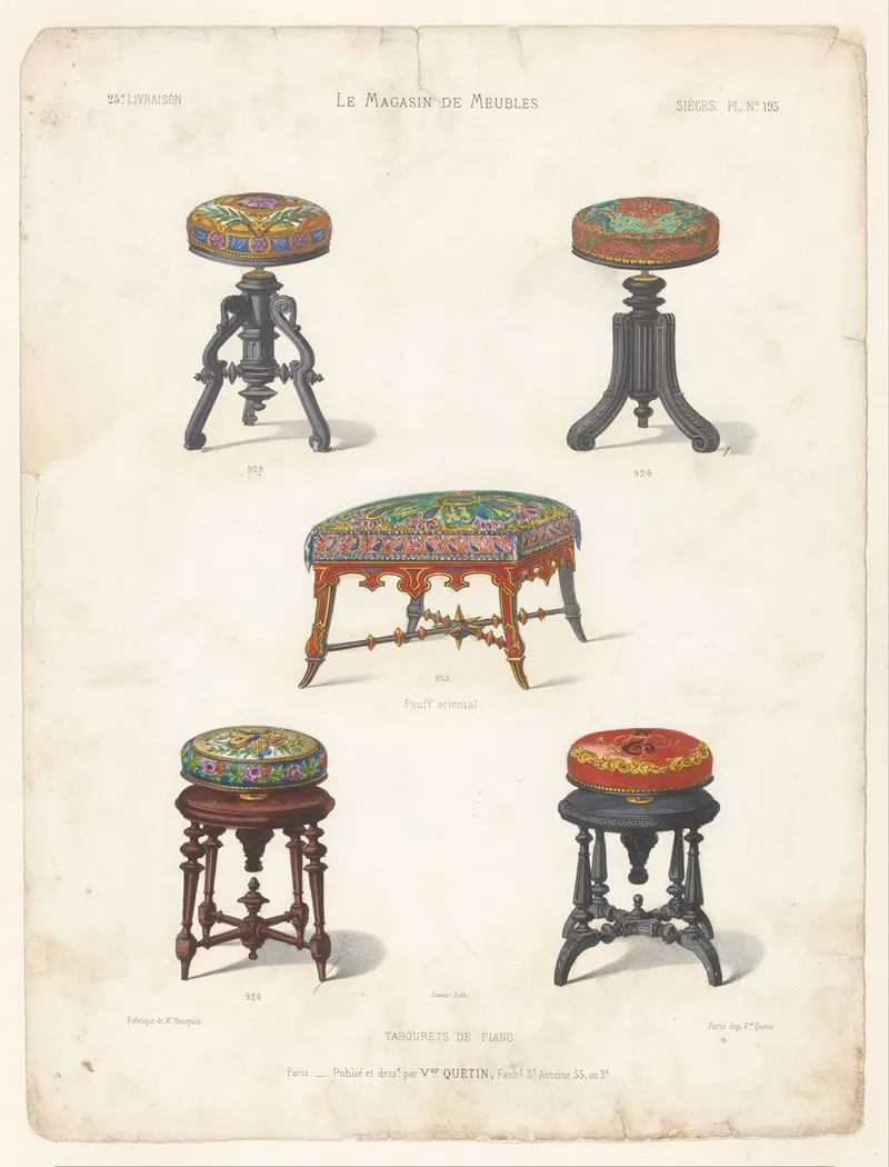 Tabourets De Piano Wall Art by Victor Léon Michel Quétin - High-Resolution Digital Print