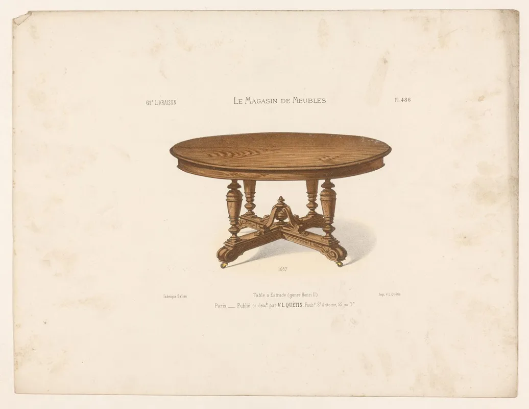 Tafel Table A Estrade Genre Henri Ii Wall Art by Victor Léon Michel Quétin - High-Resolution Digital Print