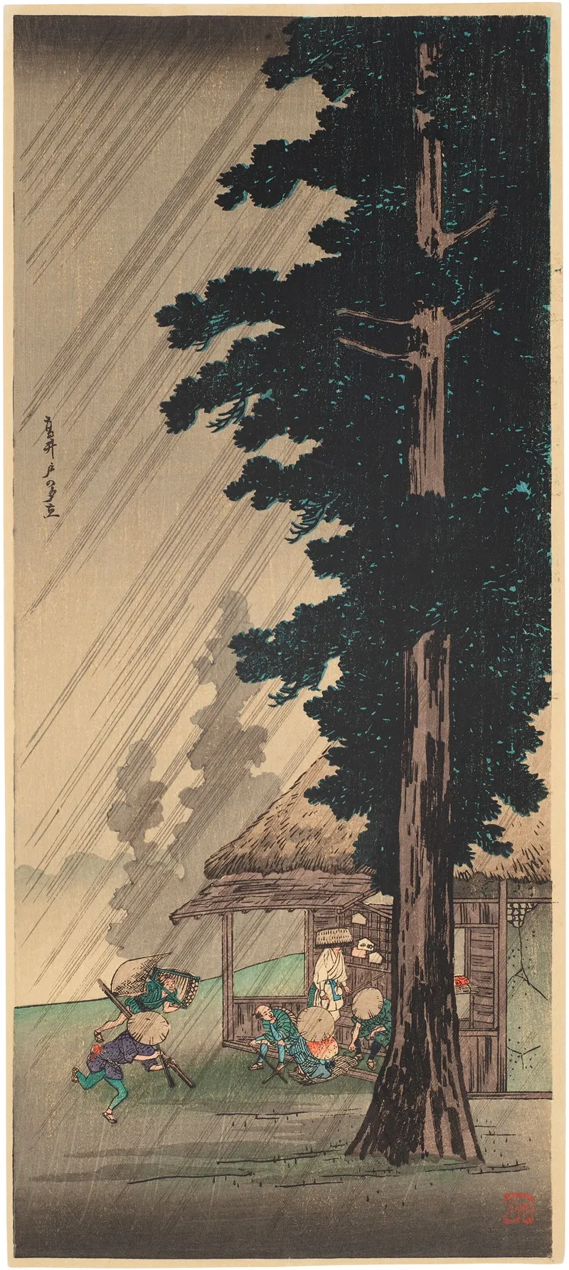 Takaido No Yudachi Evening Shower At Takaido