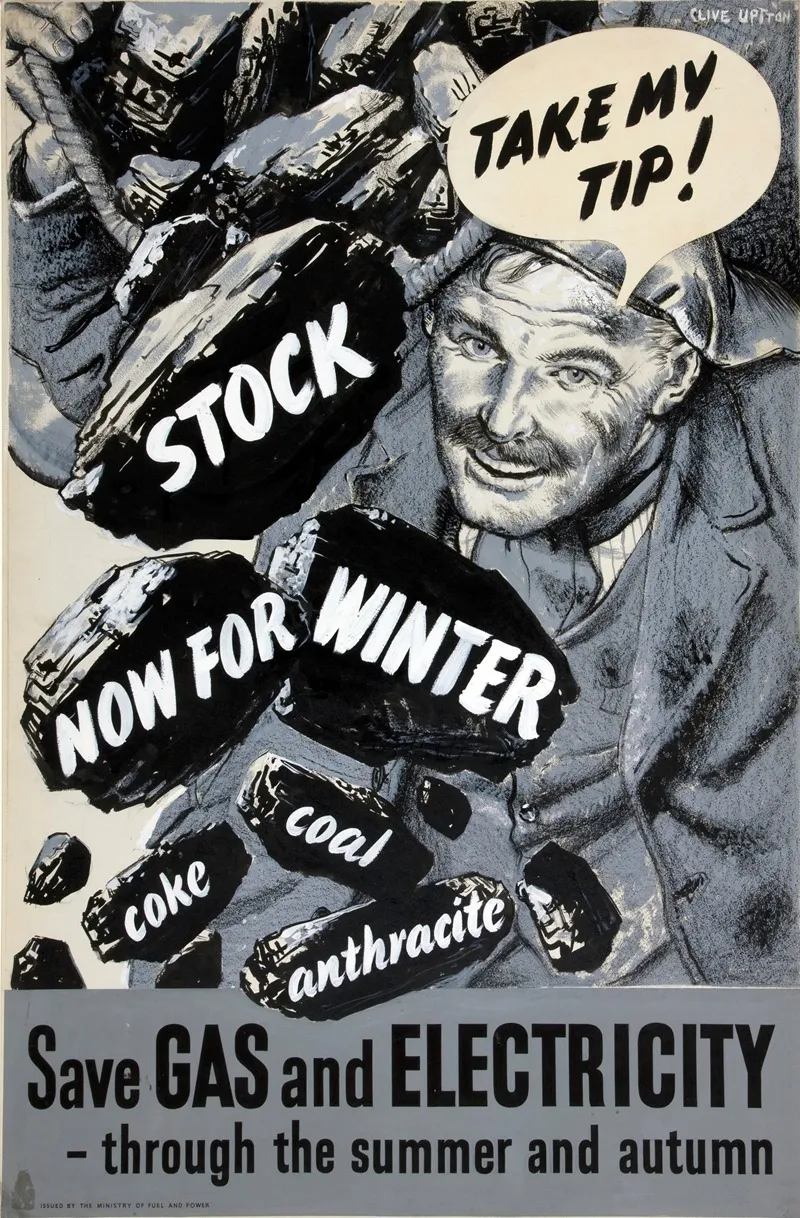 Take My Tip Stock Now For Winter Coke Coal Anthracite Save Gas And Electricity Through The Summer And Autumn Wall Art by Clive Uptton - High-Resolution Digital Print