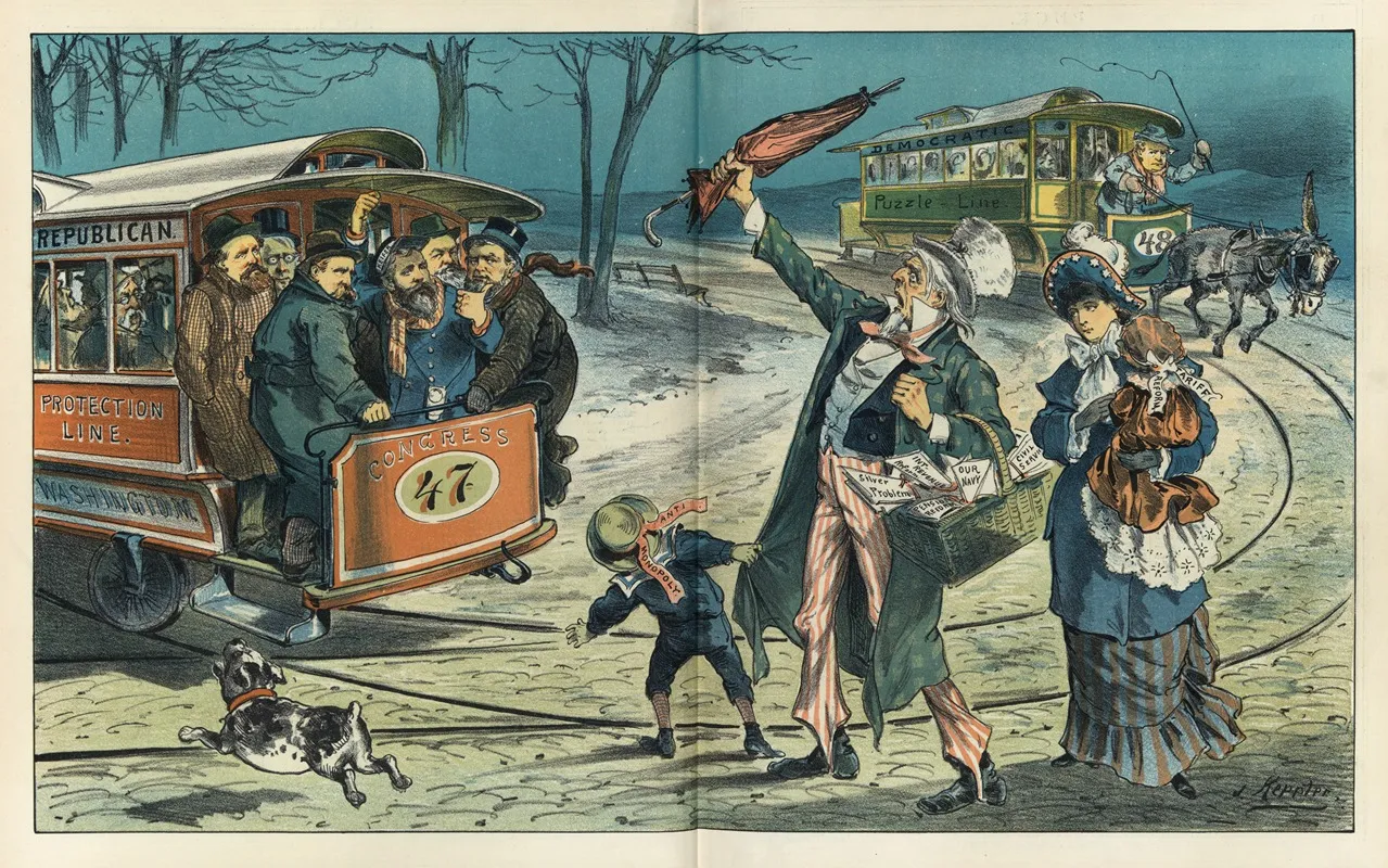 Take The Next Car Wall Art by Joseph Ferdinand Keppler - High-Resolution Digital Print