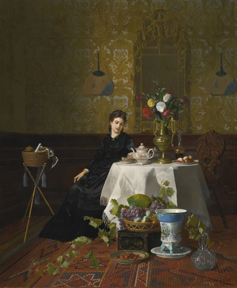 Taking Tea 2 Wall Art by David Émile Joseph de Noter - High-Resolution Digital Print