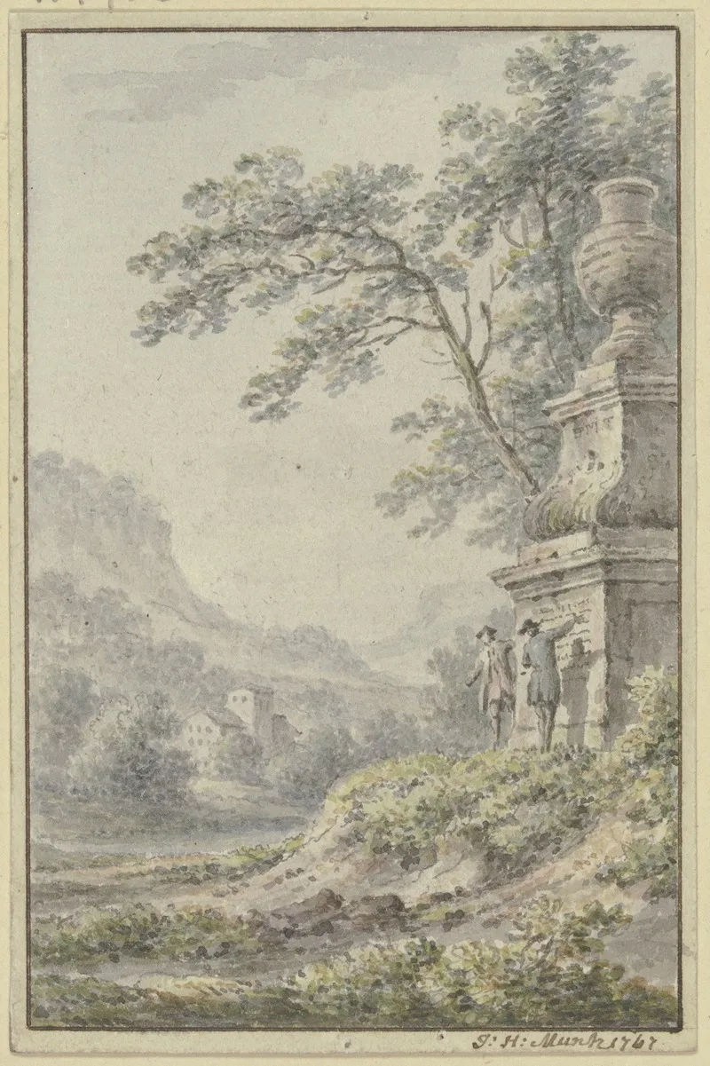 Tallandschaft Mit Einem Gehoft Wall Art by Johann Heinrich Müntz - High-Resolution Digital Print