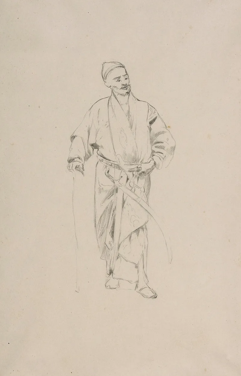 Tamerlane Study Of A Figure For The Painting Sultan Bayezid Taken Into Captivity By Tamerlane