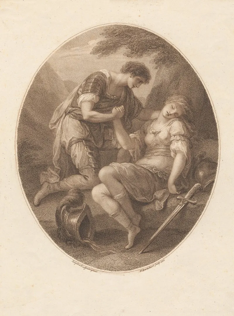 Tancred And Clorinda Wall Art by Angelica Kauffmann - High-Resolution Digital Print